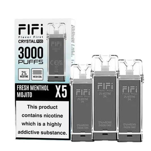 Crystal FIFI 3000 Puffs 5 in 1 Replacement Pods - Box of 10