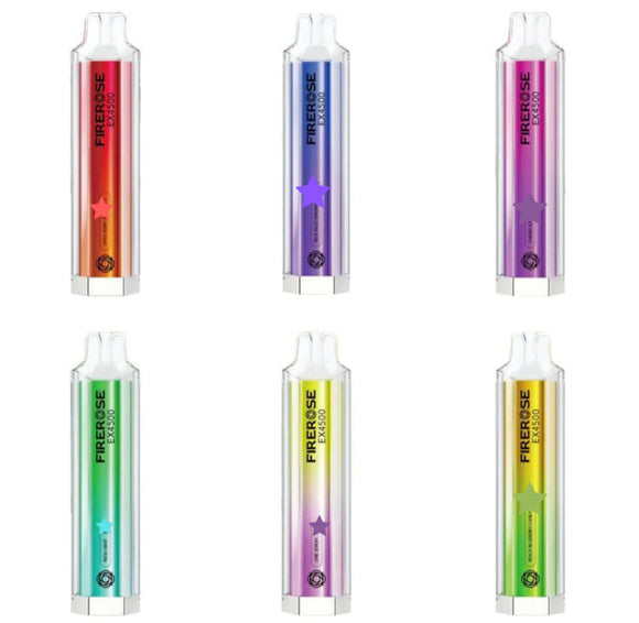 Firerose 4500 Puffs by Elux - Mix Box of 5 or 10 | UK Vape Deals