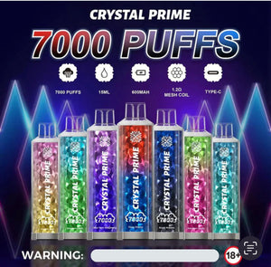 CRYSTAL PRIME 7000 PUFFS  £8.99